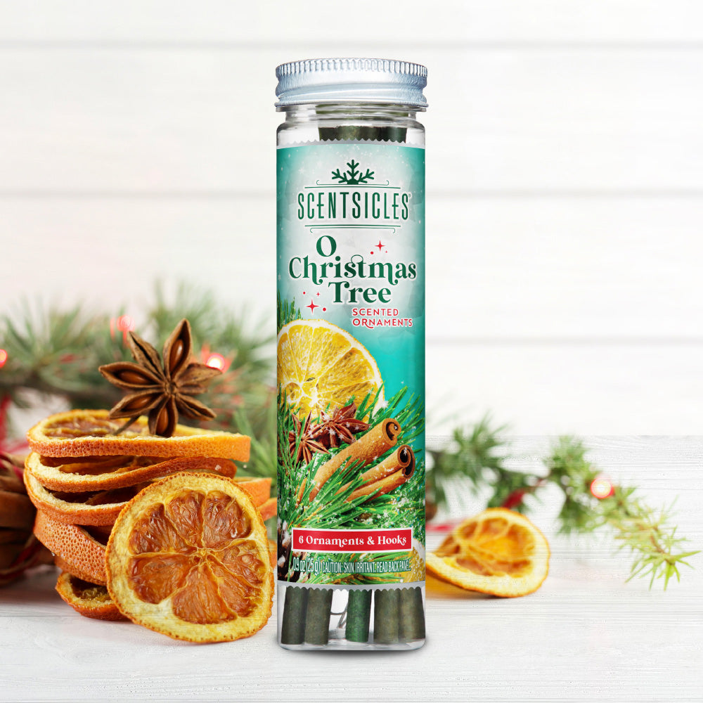 Scented Ornaments, 6ct Bottle, O Christmas Tree, Fragrance-Infused 