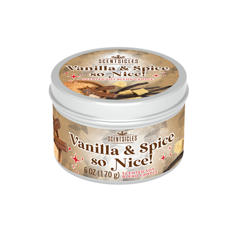 Scentsicles, 6oz Candle Tin, Vanilla & Spice So Nice!