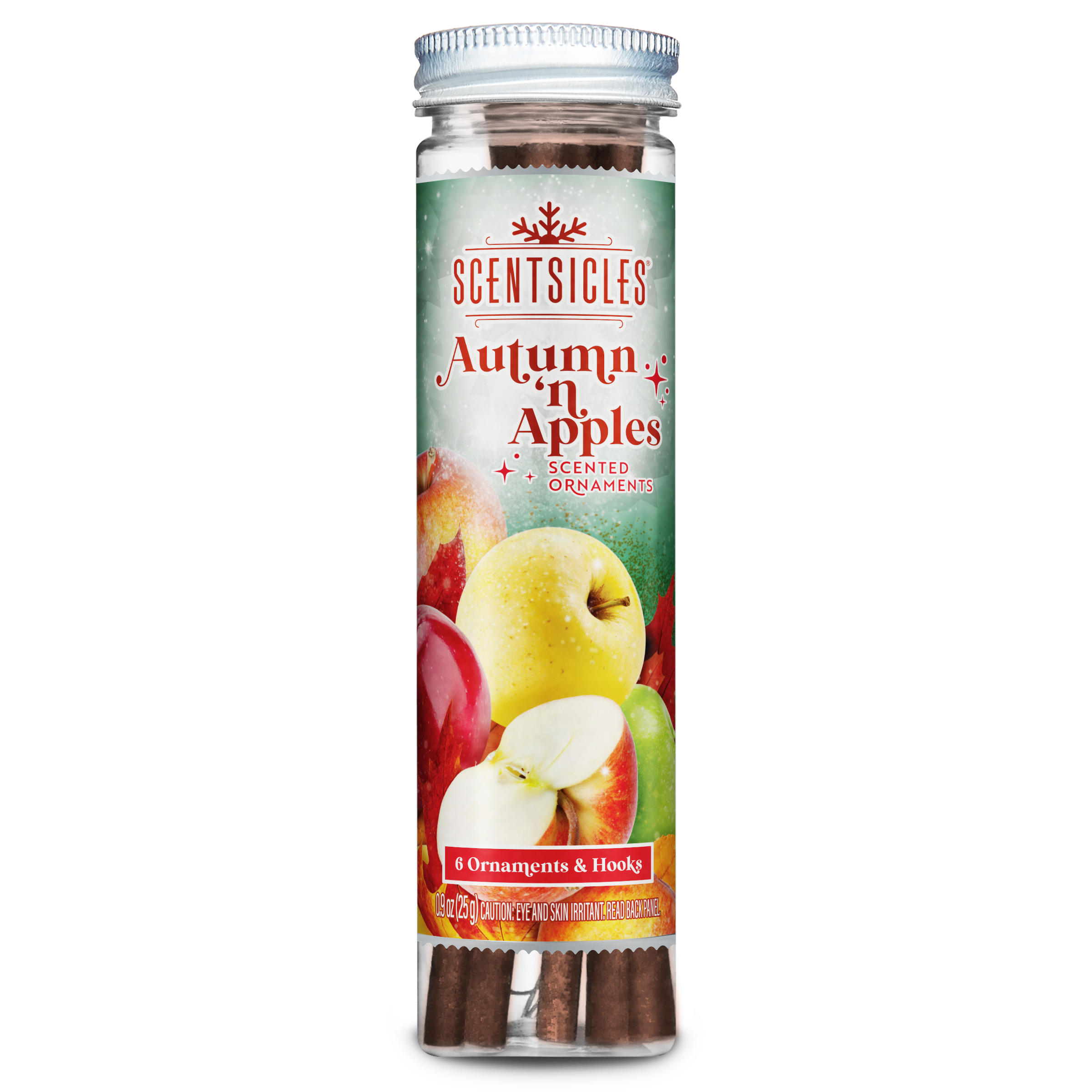 Scentsicles Scented Ornament Sticks, Autumn 'n Apples, 6ct Bottle