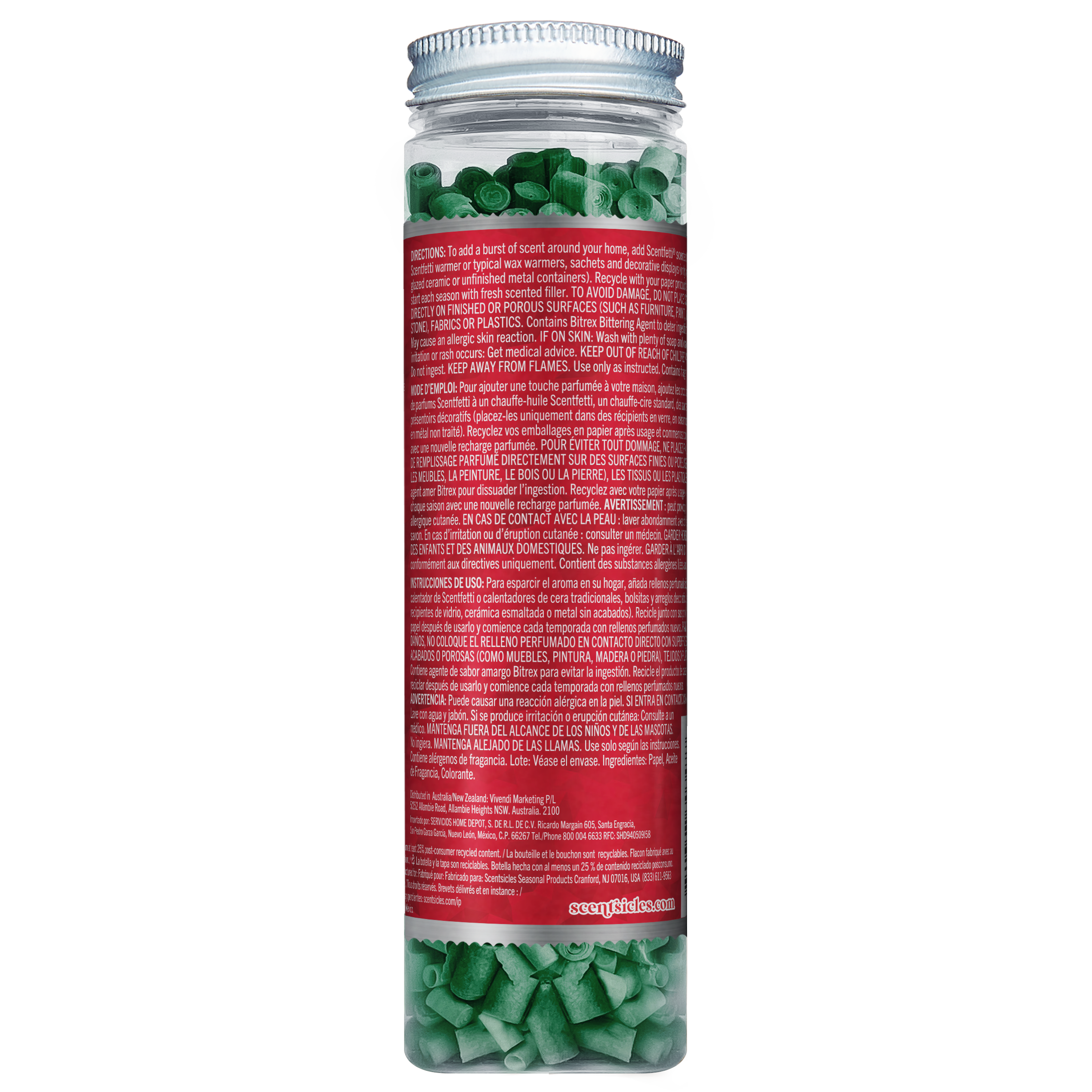 Scentsicles Scentfetti Scented Paper Filler, Snowberry Pine, 125g Bottle