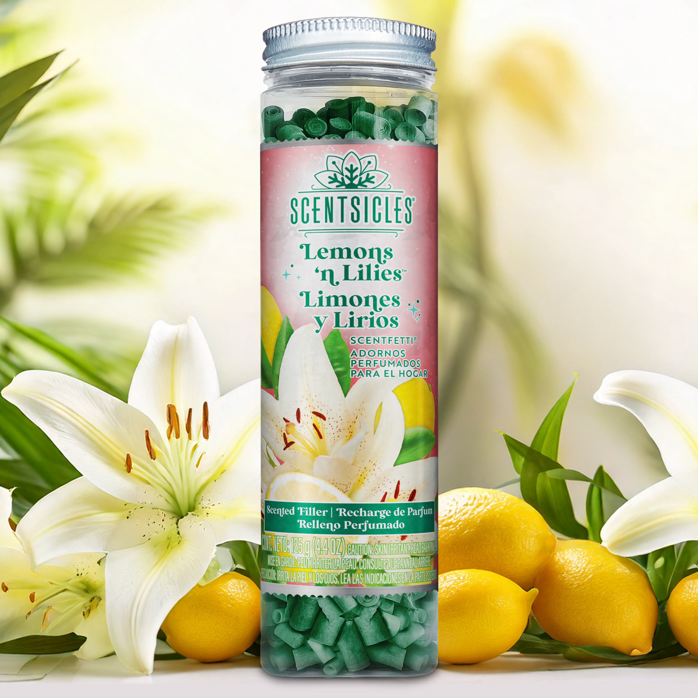 Scentsicles Scentfetti Scented Paper Filler, Lemons & Lilies, 125g Bottle