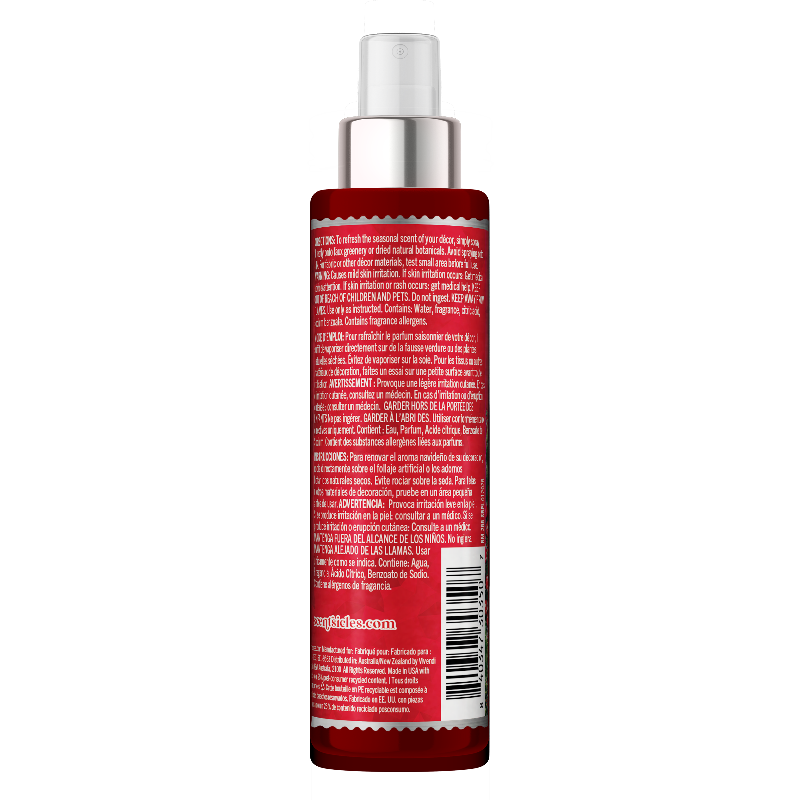 Scentsicles Scent Mister Scented Spray, Snowberry Pine, 4oz