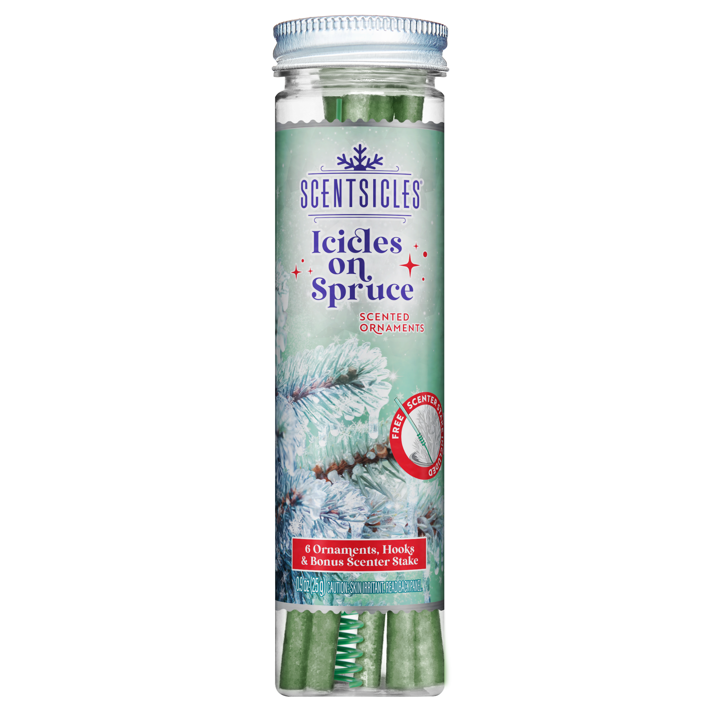 Scentsicles Scented Ornament Sticks, Icicles on Spruce, 6ct Bottle