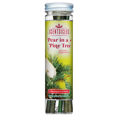 Scentsicles Scented Ornament Sticks, Pear in a Pine Tree, 6ct Bottle