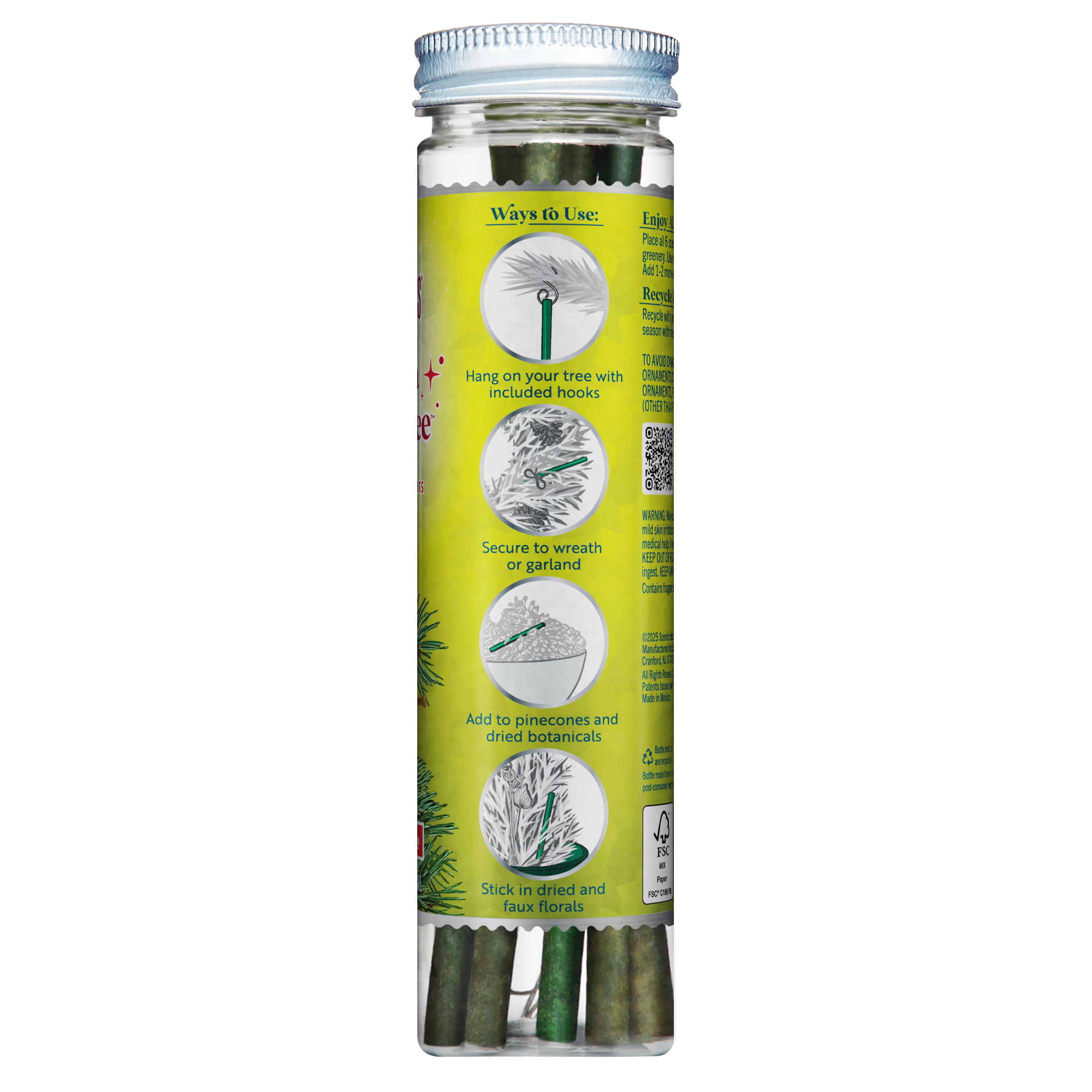 Scentsicles Scented Ornament Sticks, Pear in a Pine Tree, 6ct Bottle