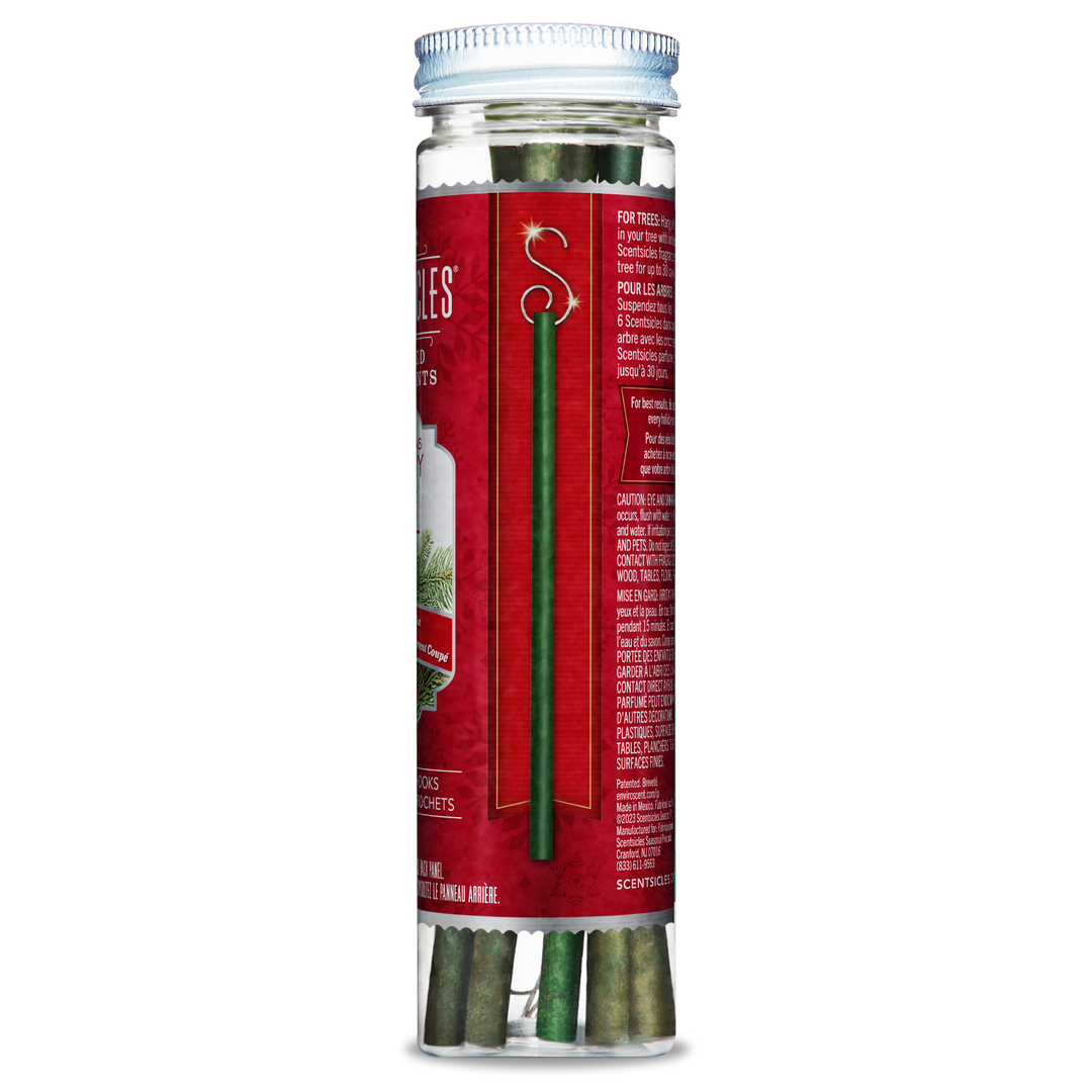 Scented Ornaments, 6ct Bottle, Christmas Berry, Fragrance-Infused Paper Sticks