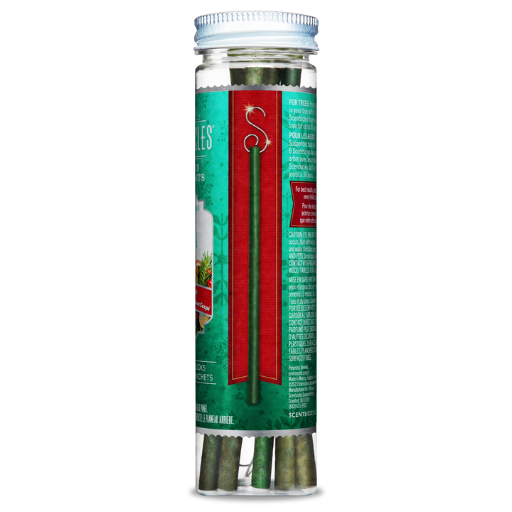 Scented Ornaments, 6ct Bottle, O Christmas Tree, Fragrance-Infused Paper Sticks