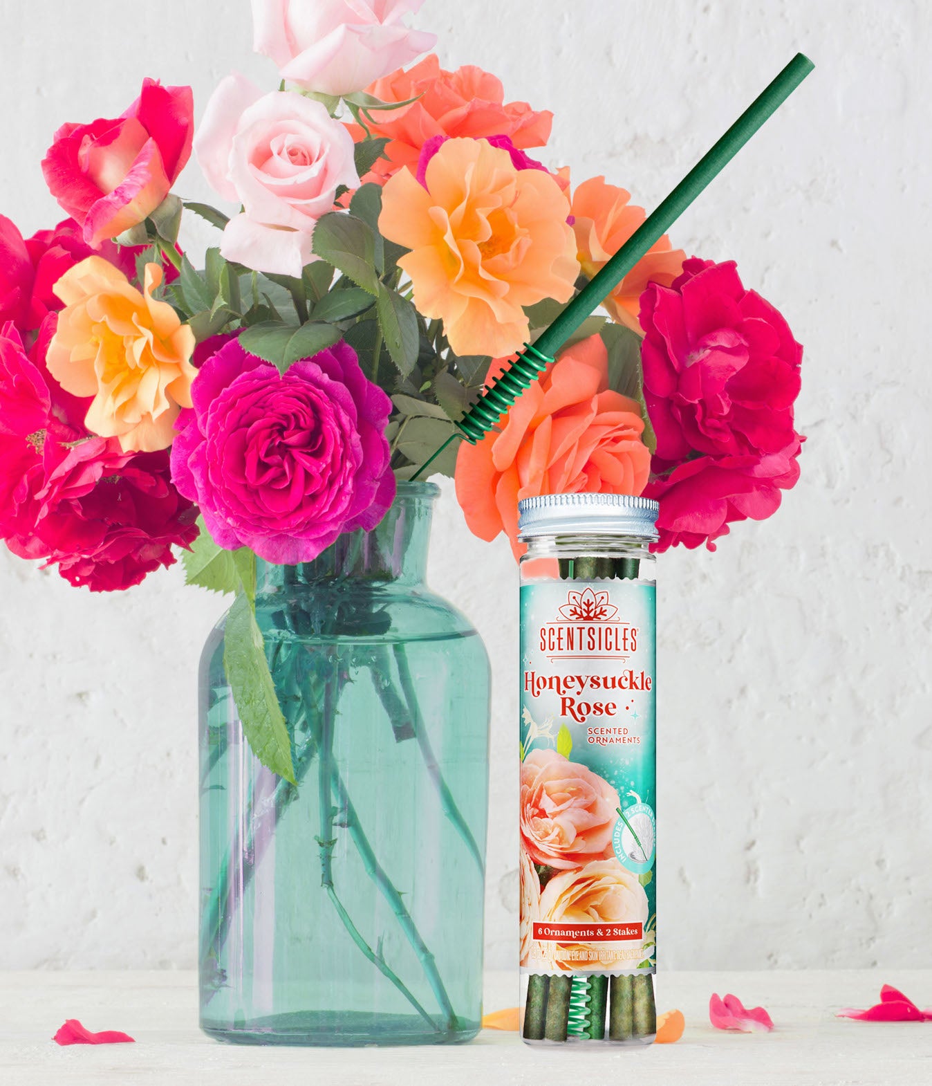 Scentsicles Scented Ornament Sticks, Honeysuckle Rose, 6ct Bottle