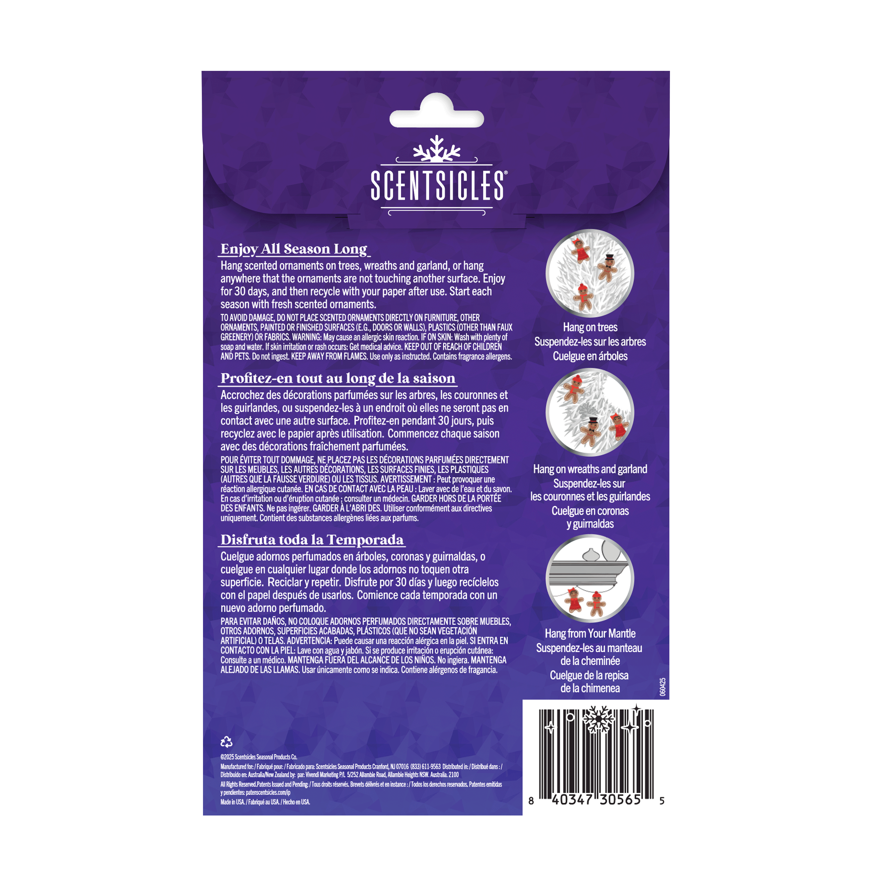 Scentsicles Gingerbread Dreams Hangers 3ct Pack