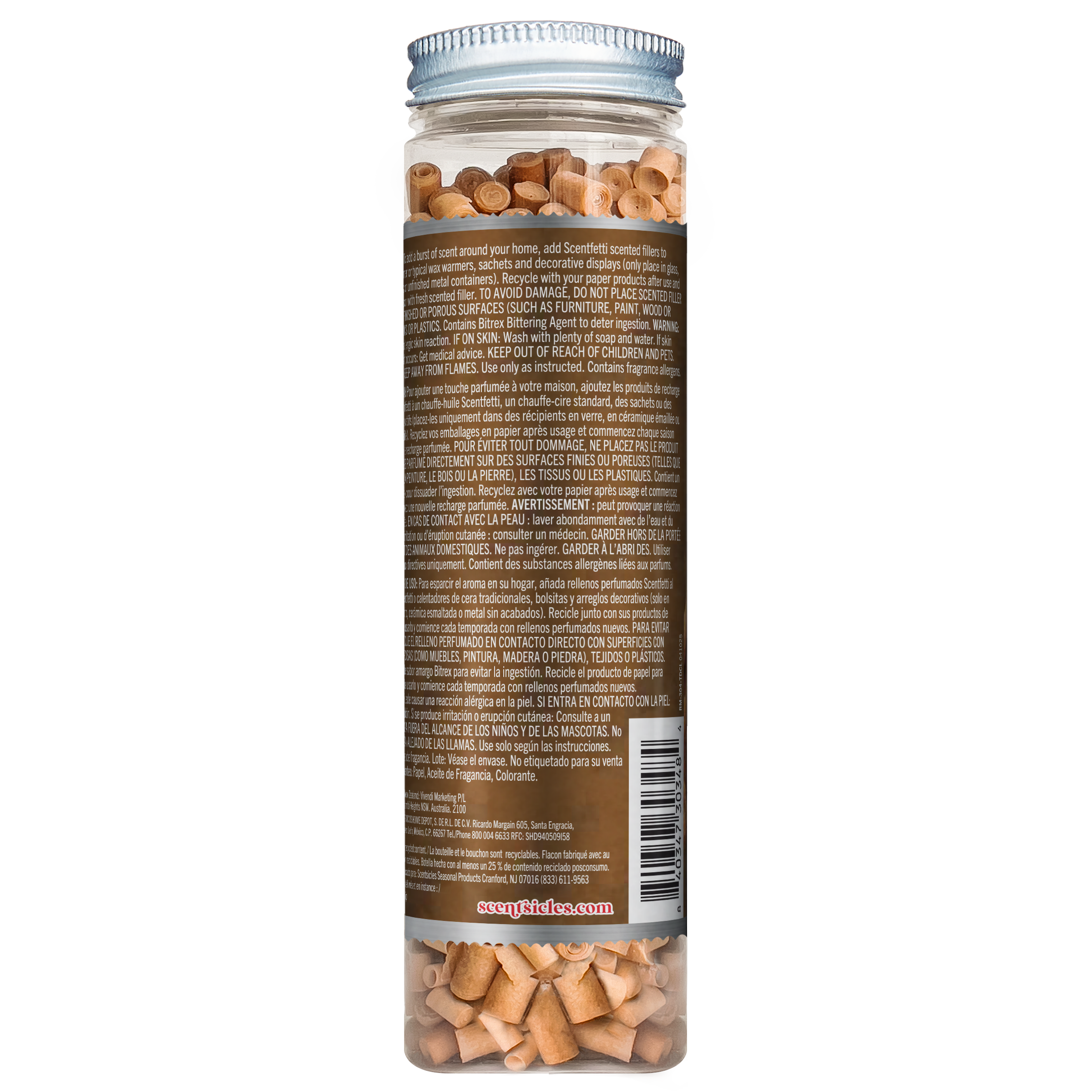 Scentsicles Scentfetti Scented Paper Filler, Two Dashes of Cinnamon, 125g Bottle