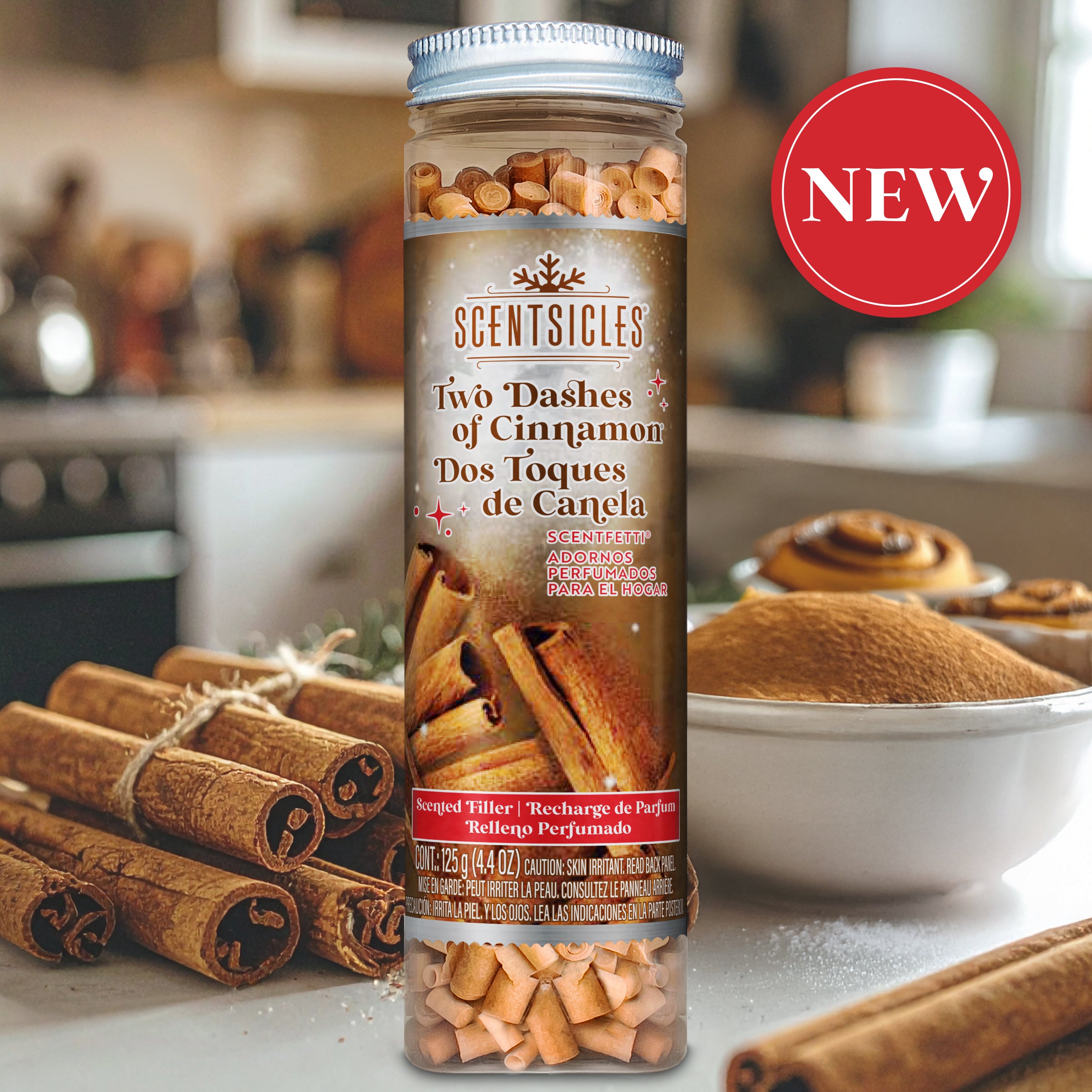Scentsicles Scentfetti Scented Paper Filler, Two Dashes of Cinnamon, 125g Bottle