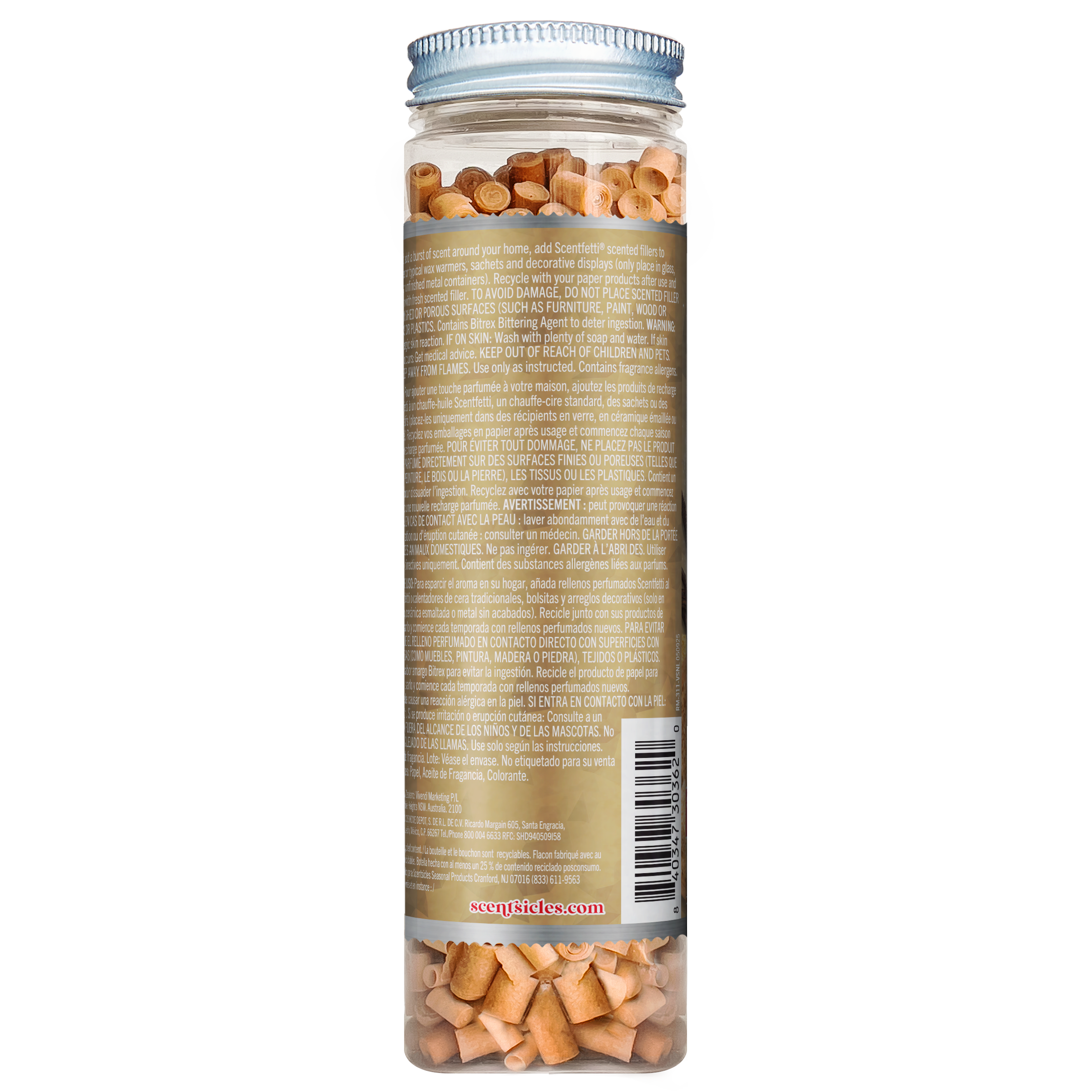 Scentsicles Scentfetti Scented Paper Filler, Vanilla Spice So Nice, 125g Bottle