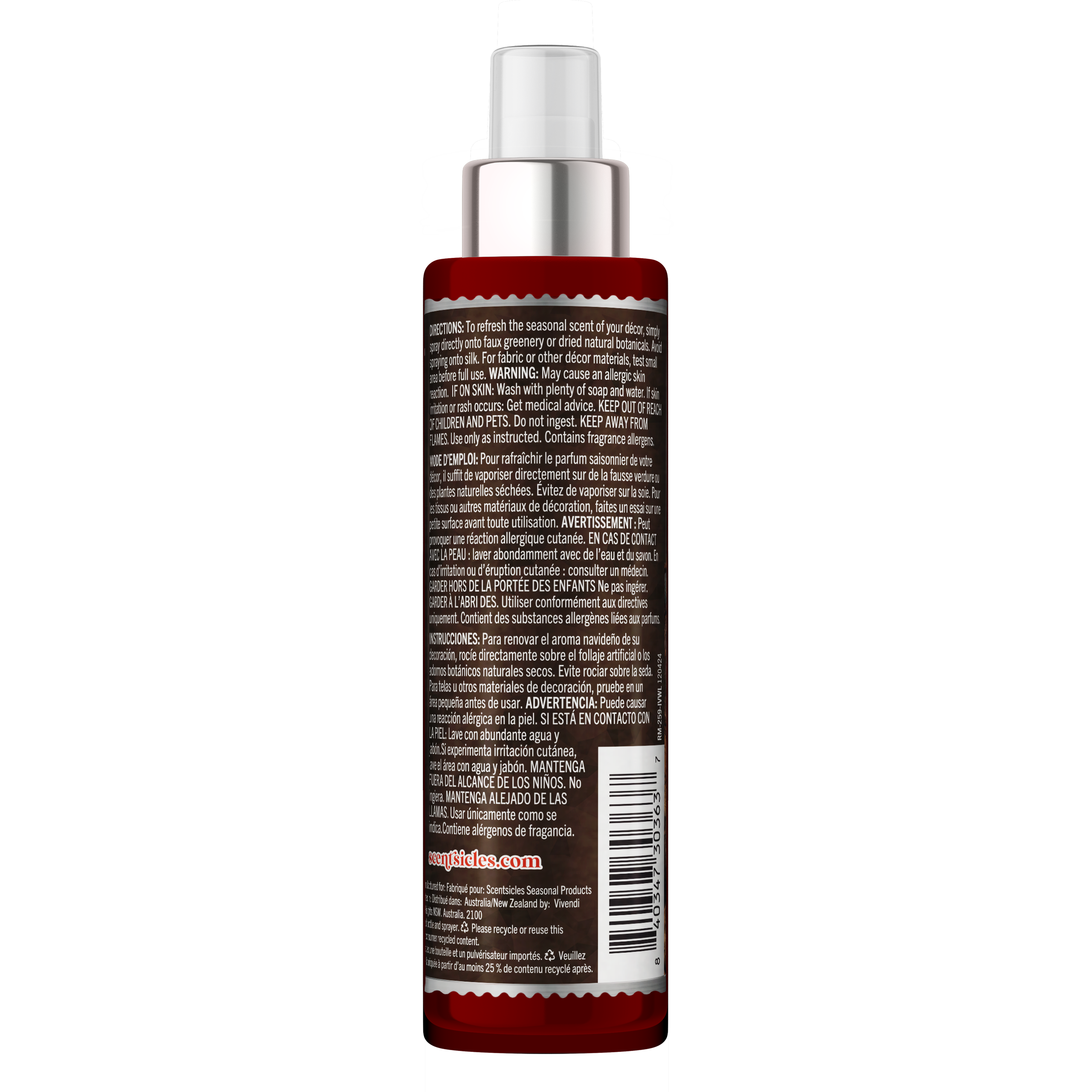 Scentsicles Scent Mister Scented Spray, Into the Vanilla Woods, 4oz