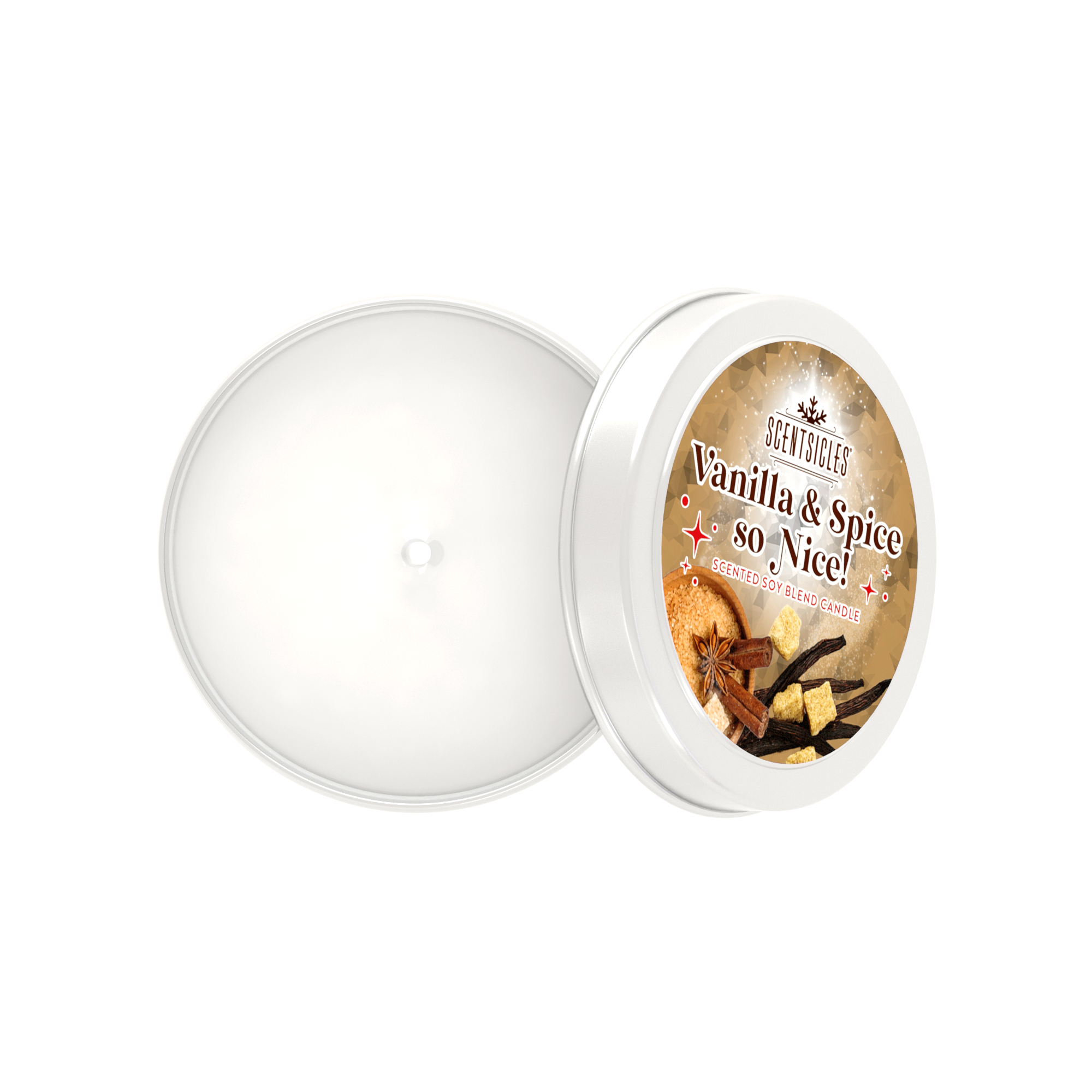 Scentsicles, 6oz Candle Tin, Vanilla + Spice So Nice!