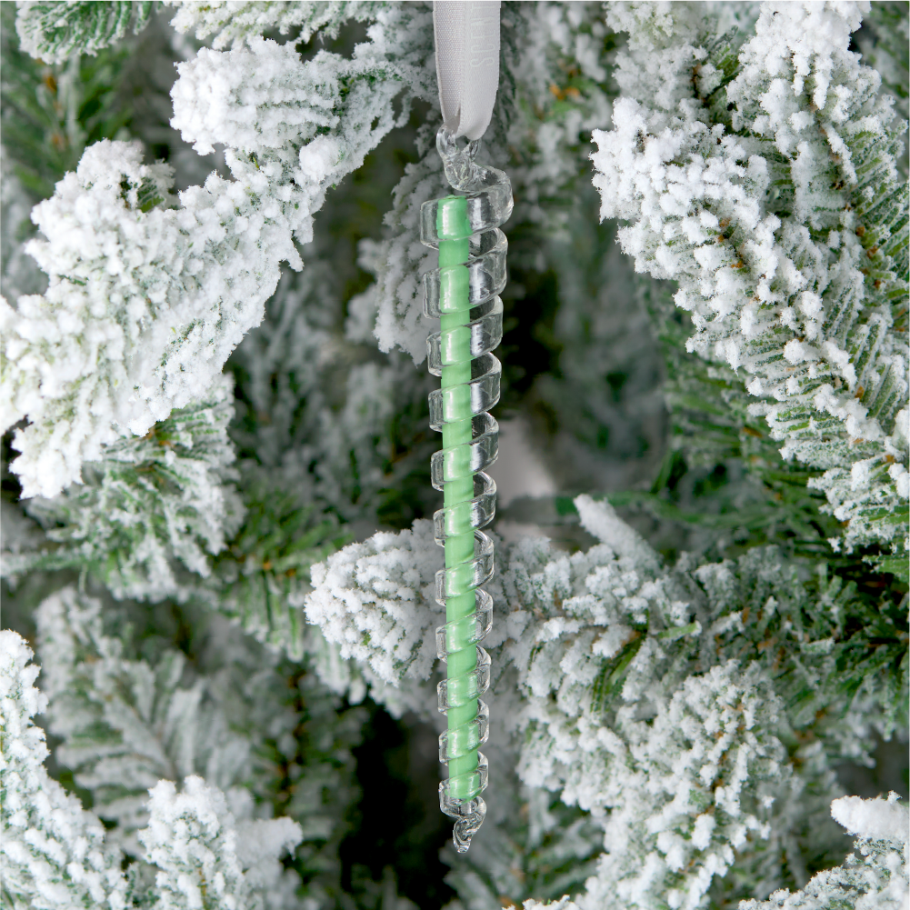 Scentsicles, Glass Ornaments, Icicles On Spruce, Set of 3